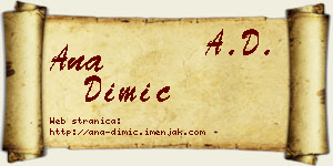 Ana Dimić vizit kartica
